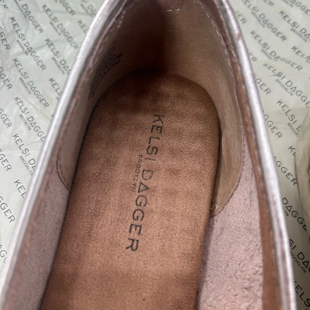 Kelsi Dagger Metallic Silver Square-Toe Loafers - Picture 11 of 13